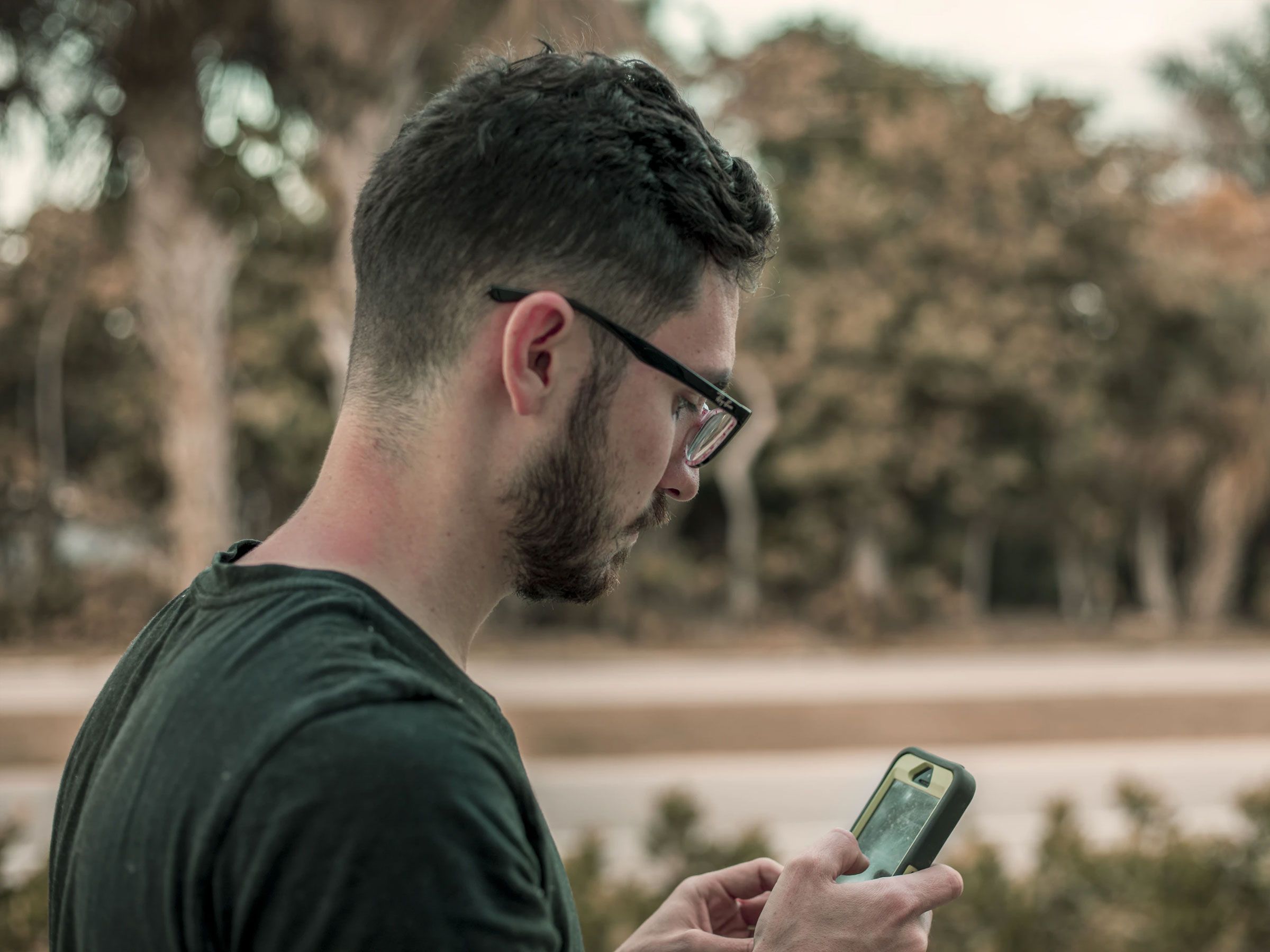 Man on Mobile Device